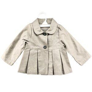 3Pommes Girls 18M‎ Linen Cotton Trench Coat Jacket Beige Dress Coat Collared